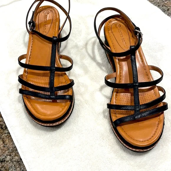 Wedge sandals, black Corso Como - Picture 2 of 6